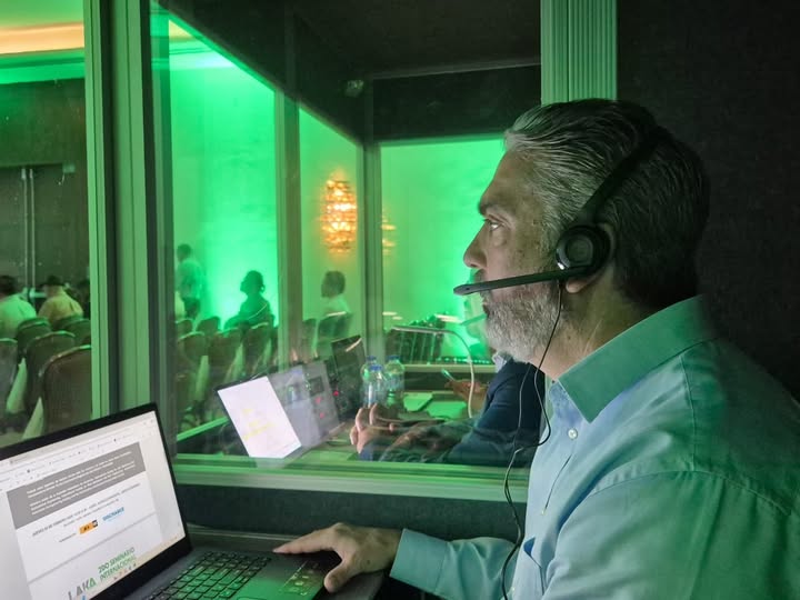 Interpreter Robert McCollum working in Santo Domingo, Dominican Republic